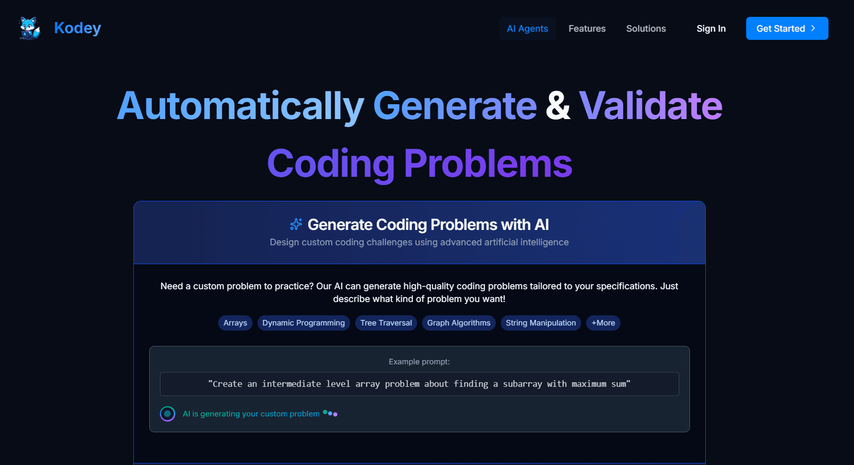Kodey: AI-Powered Coding Practice Platform